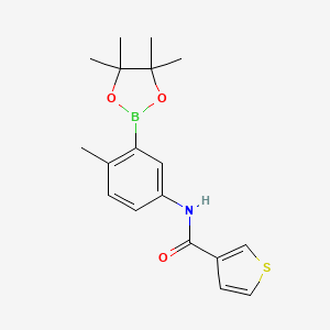 molecular formula C18H22BNO3S B8548774 N-[4-methyl-3-(4,4,5,5-tetramethyl-1,3,2-dioxaborolan-2-yl)phenyl]thiophene-3-carboxamide 