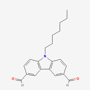 molecular formula C21H23NO2 B8548800 N-heptyl-3,6-Diformylcarbazole CAS No. 173483-07-3