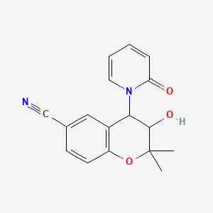 3-Hydroxy-2,2-dimethyl-4-(2-oxopyridin-1(2H)-yl)-3,4-dihydro-2H-1-benzopyran-6-carbonitrile