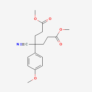 molecular formula C17H21NO5 B8548920 Dimethyl-4-cyano-4-(4-methoxyphenyl)pimelate CAS No. 5309-13-7