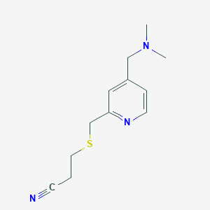 3-[({4-[(Dimethylamino)methyl]pyridin-2-yl}methyl)sulfanyl]propanenitrile