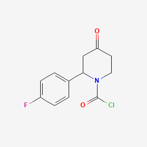 2-(4-Fluorophenyl)-4-oxopiperidine-1-carbonyl chloride