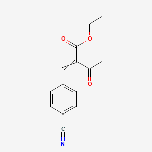 molecular formula C14H13NO3 B8549494 Ethyl 2-(4-cyanobenzylidene)-3-oxobutanoate 