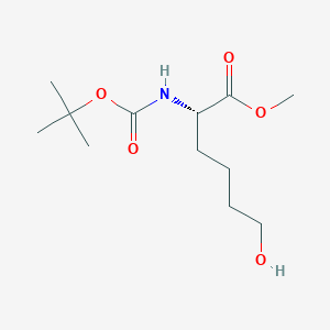 molecular formula C12H23NO5 B8549647 METHYL (2S)-2-[[(TERT-BUTOXY)CARBONYL]AMINO]-6-HYDROXYHEXANOATE 