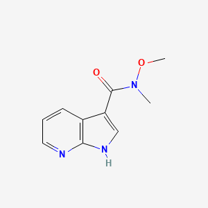 molecular formula C10H11N3O2 B8549729 N-Methoxy-N-methyl-1H-pyrrolo[2,3-b]pyridine-3-carboxamide 