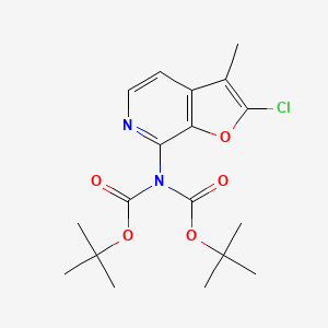 molecular formula C18H23ClN2O5 B8550292 tert-butyl N-(2-chloro-3-methylfuro[2,3-c]pyridin-7-yl)-N-[(2-methylpropan-2-yl)oxycarbonyl]carbamate 