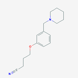 molecular formula C16H22N2O B8550657 4-{3-[(Piperidin-1-yl)methyl]phenoxy}butanenitrile CAS No. 73279-30-8