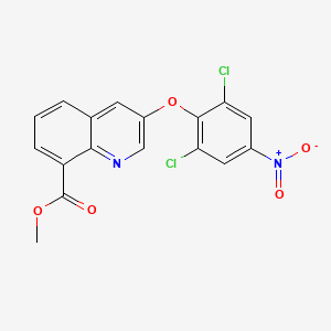 molecular formula C17H10Cl2N2O5 B8550788 methyl 3-(2,6-dichloro-4-nitrophenoxy)quinoline-8-carboxylate 