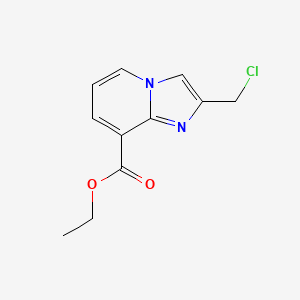 molecular formula C11H11ClN2O2 B8550939 Imidazo[1,2-a]pyridine-8-carboxylic acid,2-(chloromethyl)-,ethyl ester 
