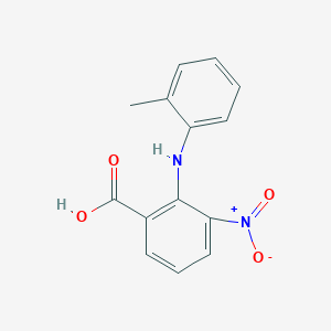 molecular formula C14H12N2O4 B008551 2-(2-Methylanilino)-3-nitrobenzoic acid CAS No. 106976-04-9