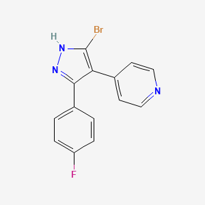 4-[5-bromo-3-(4-fluorophenyl)-1H-pyrazol-4-yl]pyridine