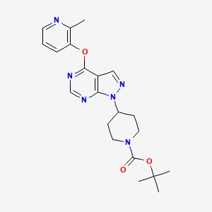 molecular formula C21H26N6O3 B8551148 tert-butyl 4-[4-(2-methylpyridin-3-yl)oxypyrazolo[3,4-d]pyrimidin-1-yl]piperidine-1-carboxylate 