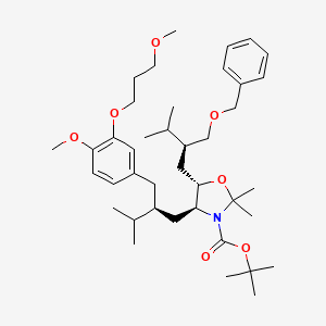tert-butyl (4S,5S)-5-((S)-2-((benzyloxy)methyl)-3-methylbutyl)-4-((S)-2-(4-methoxy-3-(3-methoxypropoxy)benzyl)-3-methylbutyl)-2,2-dimethyloxazolidine-3-carboxylate
