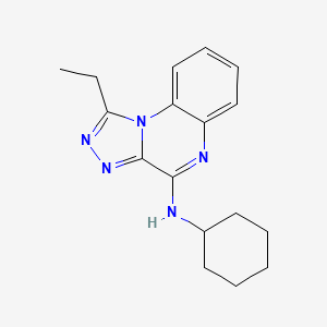 molecular formula C17H21N5 B8551377 N-Cyclohexyl-1-ethyl[1,2,4]triazolo[4,3-a]quinoxalin-4-amine 