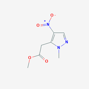 molecular formula C7H9N3O4 B8551405 Methyl 2-(1-methyl-4-nitro-1H-pyrazol-5-yl)acetate 