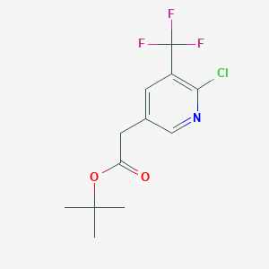 molecular formula C12H13ClF3NO2 B8551522 Tert-butyl 2-(6-chloro-5-(trifluoromethyl)pyridin-3-yl)acetate 