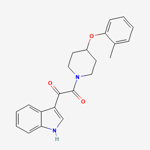 molecular formula C22H22N2O3 B8551526 Piperidine,1-(1h-indol-3-yloxoacetyl)-4-(2-methylphenoxy)- CAS No. 63843-43-6