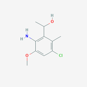 molecular formula C10H14ClNO2 B8551538 1-(2-Amino-5-chloro-3-methoxy-6-methyl-phenyl)-ethanol 