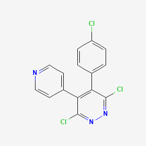 molecular formula C15H8Cl3N3 B8551539 3,6-Dichloro-4-(4-chlorophenyl)-5-(pyridin-4-yl)pyridazine 