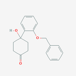molecular formula C19H20O3 B8551911 4-hydroxy-4-(2-phenylmethoxyphenyl)cyclohexan-1-one 