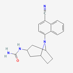 molecular formula C19H20N4O B8551991 Urea, [8-(4-cyano-1-naphthalenyl)-8-azabicyclo[3.2.1]oct-3-yl]- CAS No. 870889-04-6