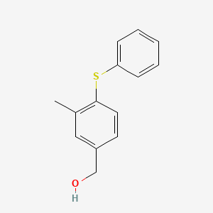 molecular formula C14H14OS B8552044 1-Hydroxymethyl-3-methyl-4-phenylthiobenzene 
