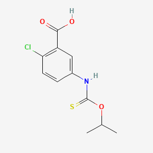 molecular formula C11H12ClNO3S B8552146 Benzoic acid, 2-chloro-5-(((1-methylethoxy)thioxomethyl)amino)- CAS No. 165549-76-8