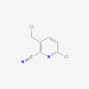 molecular formula C7H4Cl2N2 B8552215 2-Chloro-5-chloromethyl-6-cyanopyridine 