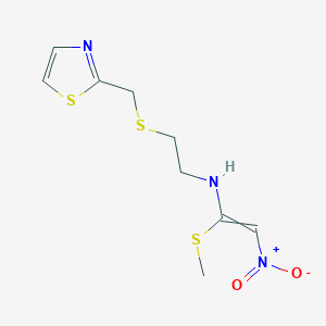 1-(Methylsulfanyl)-2-nitro-N-(2-{[(1,3-thiazol-2-yl)methyl]sulfanyl}ethyl)ethen-1-amine