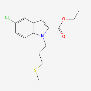 molecular formula C15H18ClNO2S B8552406 ethyl 5-chloro-1-[3-(methylsulfanyl)propyl]-1H-indole-2-carboxylate 