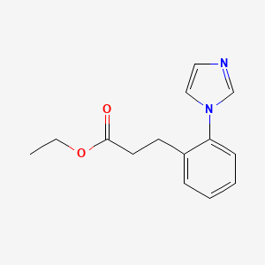 molecular formula C14H16N2O2 B8552577 ethyl 3-(2-(1H-imidazol-1-yl)phenyl)propanoate 