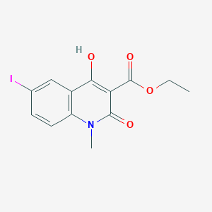 molecular formula C13H12INO4 B8552646 ethyl 4-hydroxy-6-iodo-1-methyl-2-oxoquinoline-3-carboxylate 