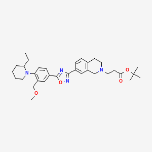 molecular formula C33H44N4O4 B8552909 tert-butyl 3-[7-[5-[4-(2-ethylpiperidin-1-yl)-3-(methoxymethyl)phenyl]-1,2,4-oxadiazol-3-yl]-3,4-dihydro-1H-isoquinolin-2-yl]propanoate 