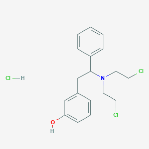 molecular formula C18H22Cl3NO B8552912 N,N-bis(2-chloroethyl)-1-phenyl-2-(3-hydroxyphenyl)ethylamine hydrochloride CAS No. 61311-71-5