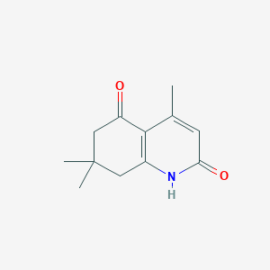 molecular formula C12H15NO2 B8553172 Quinolin-5(6H)-one, 7,8-dihydro-2-hydroxy-4,7,7-trimethyl- 