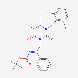 tert-butyl N-[(1R)-2-[5-bromo-3-[(2,6-difluorophenyl)methyl]-4-methyl-2,6-dioxopyrimidin-1-yl]-1-phenylethyl]carbamate