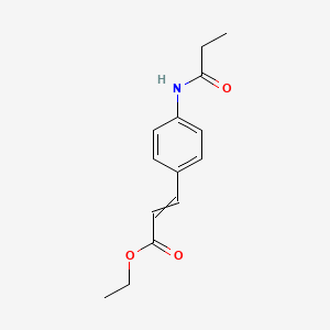 molecular formula C14H17NO3 B8553359 Ethyl 4-propionamidocinnamate 