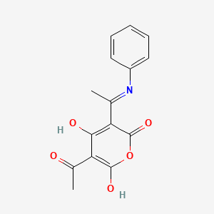 (3Z)-5-acetyl-3-(1-anilinoethylidene)-6-hydroxypyran-2,4-dione