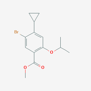 molecular formula C14H17BrO3 B8553495 Methyl 5-bromo-4-cyclopropyl-2-isopropoxybenzoate 