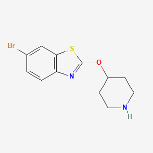 molecular formula C12H13BrN2OS B8553554 6-Bromo-2-(piperidin-4-yloxy)-benzothiazole 