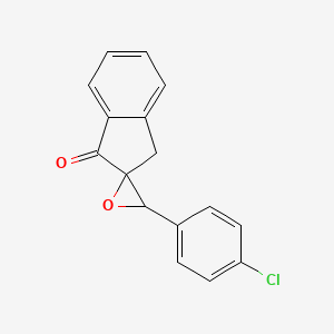 molecular formula C16H11ClO2 B8553592 3'-(p-Chlorophenyl)-spiro[indan-2,2'-oxirane]-1-one 