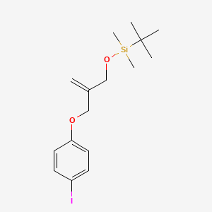 molecular formula C16H25IO2Si B8553657 tert-butyl-[2-[(4-iodophenoxy)methyl]prop-2-enoxy]-dimethylsilane 