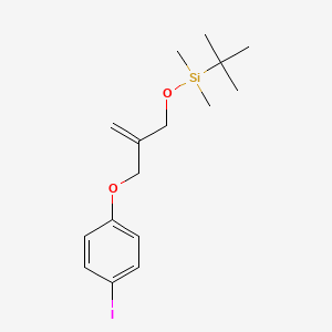 molecular formula C16H25IO2Si B8553657 Tert-butyl({2-[(4-iodophenoxy)methyl]-2-propenyl}oxy)dimethylsilane 