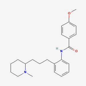 molecular formula C23H30N2O2 B8553685 4-Methoxy-2'-[3-(1-methyl-2-piperidyl)propyl]benzanilide CAS No. 58754-37-3