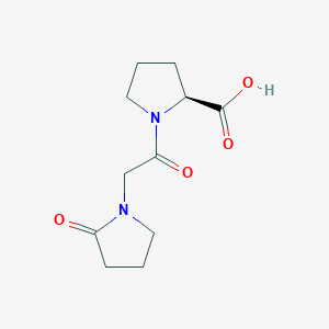 molecular formula C11H16N2O4 B8553718 N-[(2-oxo-1-pyrrolidinyl)acetyl]-L-proline 