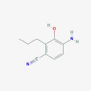 molecular formula C10H12N2O B8553760 2-Amino-5-cyano-6-propyl-phenol 