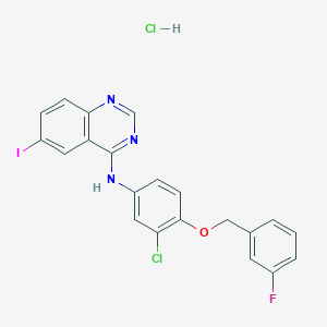 molecular formula C21H15Cl2FIN3O B8553785 [3-Chloro-4-(3-fluorobenzyloxy)phenyl](6-iodoquinazolin-4-yl)amine hydrochloride 