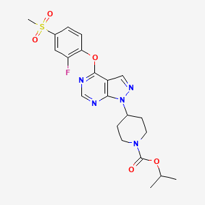 4-[4-(2-Fluoro-4-methanesulfonyl-phenoxy)pyrazolo[3,4-d]pyrimidin-1-yl]-piperidine-1-carboxylic acid isopropyl ester