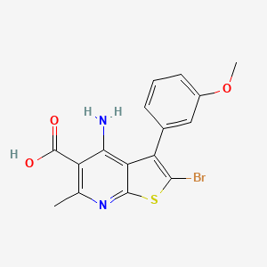 4-Amino-2-bromo-6-methyl-3-[3-(methyloxy)phenyl]thieno[2,3-b]pyridine-5-carboxylic acid