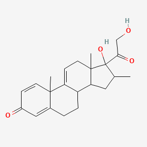 molecular formula C22H28O4 B8554323 17-hydroxy-17-(2-hydroxyacetyl)-10,13,16-trimethyl-7,8,12,14,15,16-hexahydro-6H-cyclopenta[a]phenanthren-3-one 